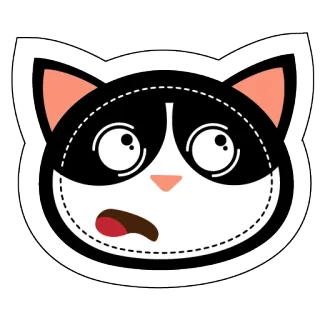 🙄 chat, animal, autocollant, dessin animé, mignon, drôle, surpris whatsapp sticker