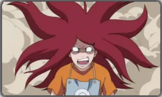 😡 Kushina Uzumaki Naruto Kushina Uzumaki, Naruto, anime, enojado, pelo rojo, dibujos animados telegram sticker
