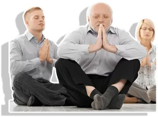 😔 медитация, группа, спокойствие, дзен, мир, расслабление, йога telegram sticker