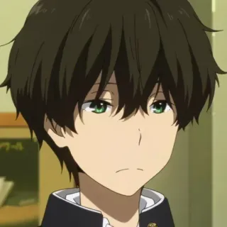 ➖ Houtarou Oreki Hyouka Anime, Hyouka, Houtarou Oreki, masculino, personagem whatsapp sticker