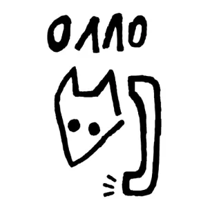 📞 OLLO phone, cat, communication, doodle, animal telegram sticker