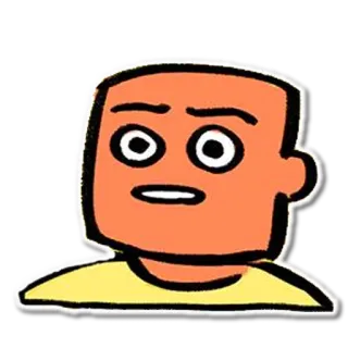 😶 cartoon, character, face, expression, simple, illustration telegram sticker
