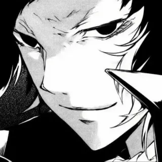 🖤 anime, manga, portrait, black and white, character telegram sticker