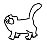 🐈 mèo, động vật, hoạt hình, trắng, đen, dễ thương, hài hước, nhãn dán telegram sticker