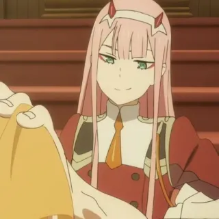 🍤 Zero Two Darling in the Franxx 动漫, 02, DARLING in the FRANXX, 卡哇伊, 漫画, 动画 telegram sticker