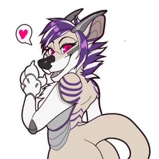 😘 Furry, Antropomorfo, Animale, Canino, Cartone animato, Adesivo, Cuore telegram sticker