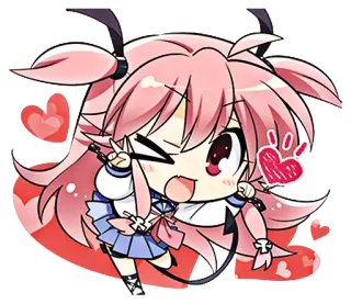 😉 Anime, Chibi, Kawaii, Cartoon, Niedlich, Figur, Manga whatsapp sticker