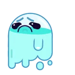 👻 fantasma, triste, dibujos animados, lindo, azul telegram sticker