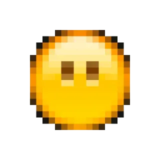 😶 pixel art, emoji, yellow, face, simple telegram sticker