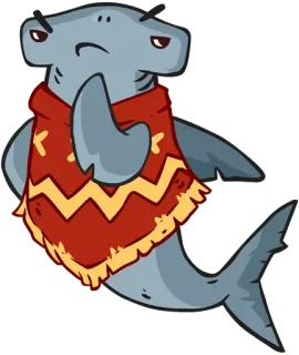 😏 shark, cartoon, animal, middle finger telegram sticker