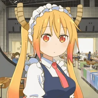 🎋 Tohru Miss Kobayashi's Dragon Maid Anime, Drache, Maid, Niedlich, Weiblich, Cartoon telegram sticker