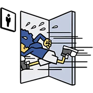 🏃 running, toilet, funny, escape, bathroom, humor telegram sticker