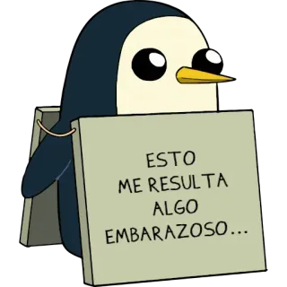 😰 ESTO
ME RESULTA
ALGO
EMBARAZOSO... Pinguin, Cartoon, Schild, verlegen, peinlich telegram sticker