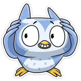 😬 owl, cartoon, cute, bird, animal telegram sticker