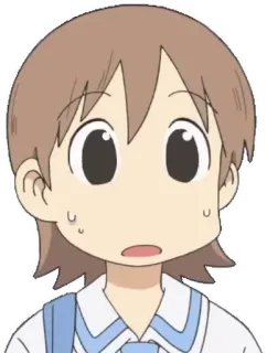 😓 Mio Naganohara Nichijou anime, desenho animado, garota, pânico, nervoso telegram sticker