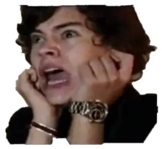 😡 Harry Styles harry styles, shocked, celebrity, expression, portrait, meme telegram sticker
