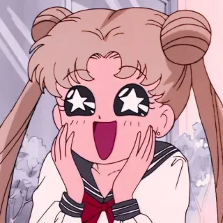 🤩 Sailor Moon anime, cartoon, cute, girl, sailor moon, excited telegram sticker