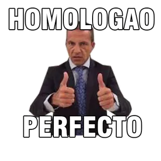 👍 HOMOLOGAO PERFECTO approval, thumbs up, agreement, man, suit telegram sticker