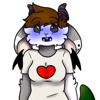 😳 cartoon, demon, heart, fantasy whatsapp sticker