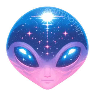 👽 @CUTEENOTART alien, space, galaxy, stars, cute, art telegram sticker