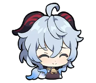 ☺️ Ganyu Genshin Impact anime, game, cute, ganyu, chibi telegram sticker