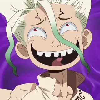 🔬 Senku Ishigami Dr. Stone Аниме, Наука, Учёный, Безумный, Эксцентричный whatsapp sticker