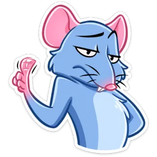 ☝️ ratón, dibujos animados, animal, pegatina, gracioso, lindo telegram sticker
