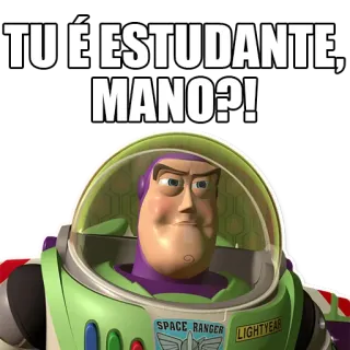 📚 Buzz Lightyear Toy Story TU É ESTUDANTE, MANO?! Buzz Lightyear, Toy Story, studente, divertente, cartoni animati telegram sticker