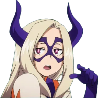 🙄 Mount Lady My Hero Academia Anime, Héroe, Cuernos, Mount Lady, My Hero Academia, Personaje telegram sticker