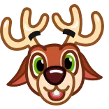 🦌 reindeer, animal, cute, cartoon whatsapp sticker
