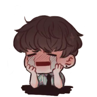 😭 울음, 슬픈, 만화, 애니메이션, 눈물, 감정적인 telegram sticker