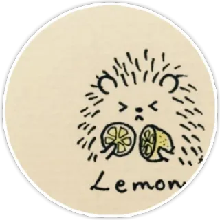😣 Lemon лимон, животное, ёж, фрукт, милый whatsapp sticker