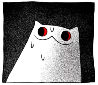 🔴 cat, meme, funny, nervous, sweating, cartoon telegram sticker