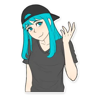 💁 anime meisje, vrouw, handgebaar, ok teken telegram sticker