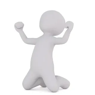 😔 inginocchiato, figura, bianco, persona, minimalista telegram sticker
