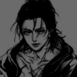 🖤 Eren Yeager Attack on Titan Аниме, Манга, Эрен Йегер, Атака титанов, Фанатское творчество, Арт персонажа telegram sticker