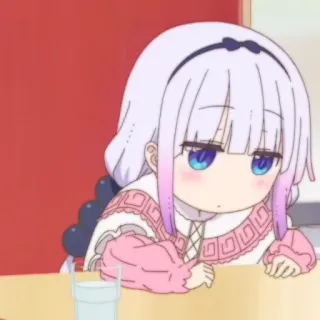 🍚 Kanna Kamui Miss Kobayashi's Dragon Maid Anime, Kanna Kamui, Dragão, Garota, Bonita, Miss Kobayashi's Dragon Maid whatsapp sticker