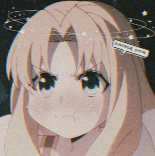 💖 SURPRISE, BITCH animé, dessin animé, gros mot, surprise, salope telegram sticker