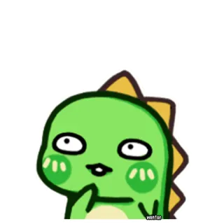 🤨 恐龙, 卡通, 可爱, 绿色, 爬行动物, 贴纸 whatsapp sticker