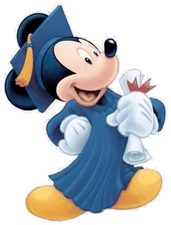 🎓 Mickey Mouse Mickey Mouse, Laurea, Cartone animato, Disney, Diploma, Toghetta telegram sticker