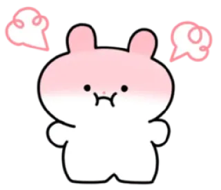💭 生气, 兔子, 可爱, 贴纸, 卡通, 粉色 telegram sticker