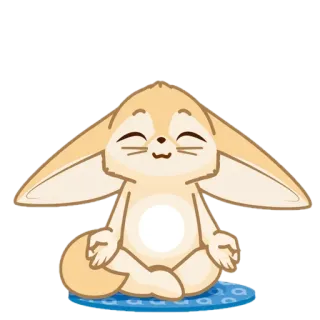 🦊 Raposa-do-deserto, Desenho animado, Fofo, Animal, Yoga, Meditação telegram sticker
