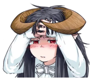 😖 Anime, Mädchen, Dämon, Hörner, Süß, Erröten telegram sticker