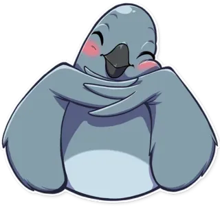 😊 pájaro, lindo, animal, pegatina, dibujos animados, aviar telegram sticker