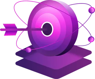 🎯 atome, physique, science, violet, moderne, technologie whatsapp sticker