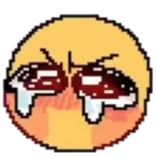 😢 絵文字, 泣く, かわいい, ピクセルアート, 可愛い telegram sticker