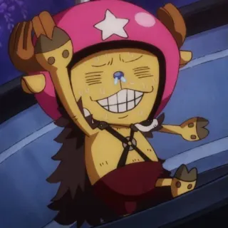 😅 Tony Tony Chopper One Piece Animé, Dessin animé, Personnage, Pleurs, Renne telegram sticker