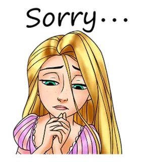 👸 Rapunzel Tangled Cartoon, Disney, Prinzessin, Traurig, Blond whatsapp sticker