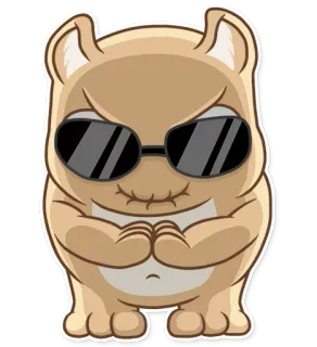 😎 hamster, sunglasses, cartoon, animal, mammal, rodent telegram sticker