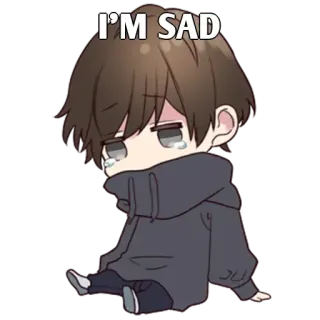 ✨ I'M SAD triste, anime, piangere, lacrime, malinconia whatsapp sticker